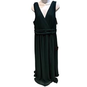 Lulus Thoughts of Hue Emerald Green Surplice Maxi Dress XL New with Tags